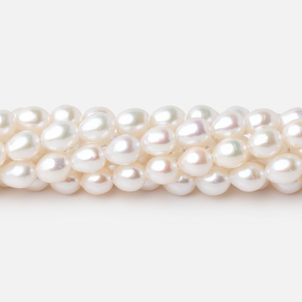 5.5 - 7mm Creamy White Baroque Freshwater Pearls 15 inch 60 Beads AAA - Beadsofcambay.com