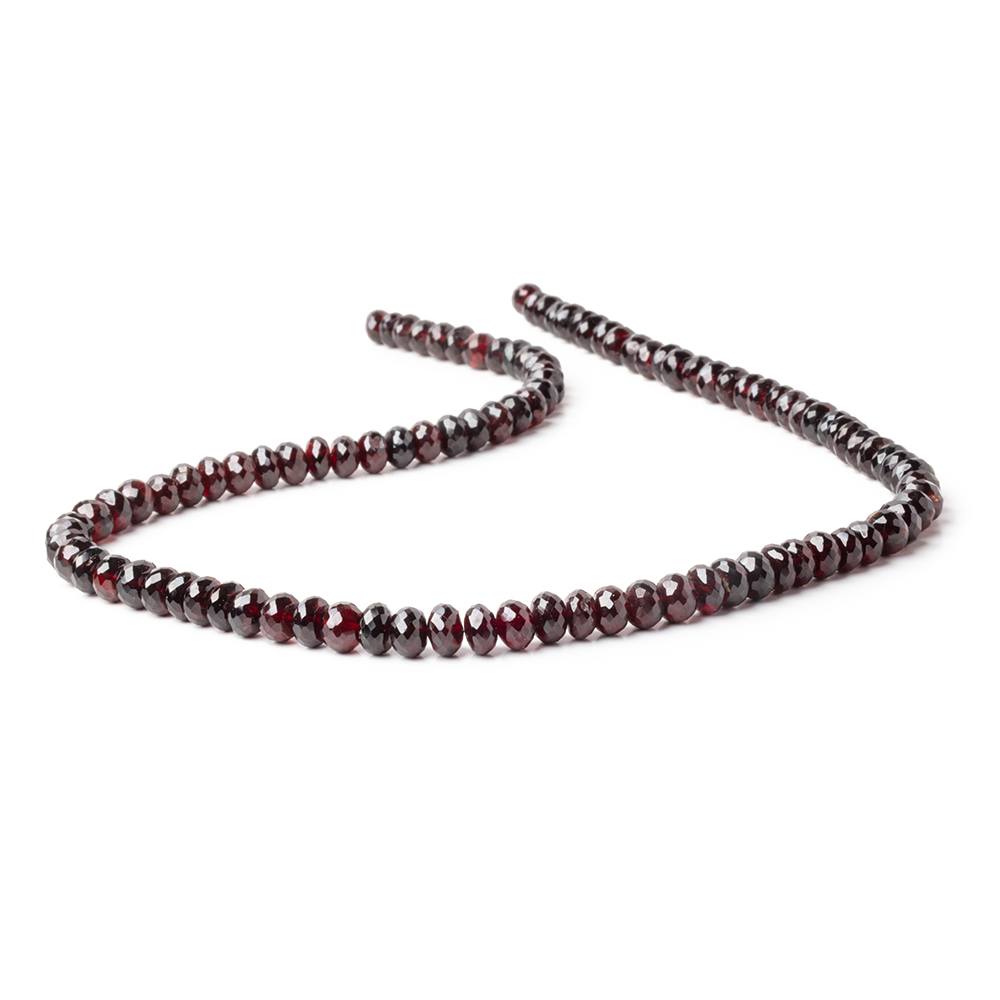 5.5 - 7mm Garnet Faceted Rondelle Beads 16 inch 96 pieces - Beadsofcambay.com