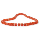 5.5 - 8mm Dark Carnelian Carved Tube Beads 16 inch 48 Beads - Beadsofcambay.com