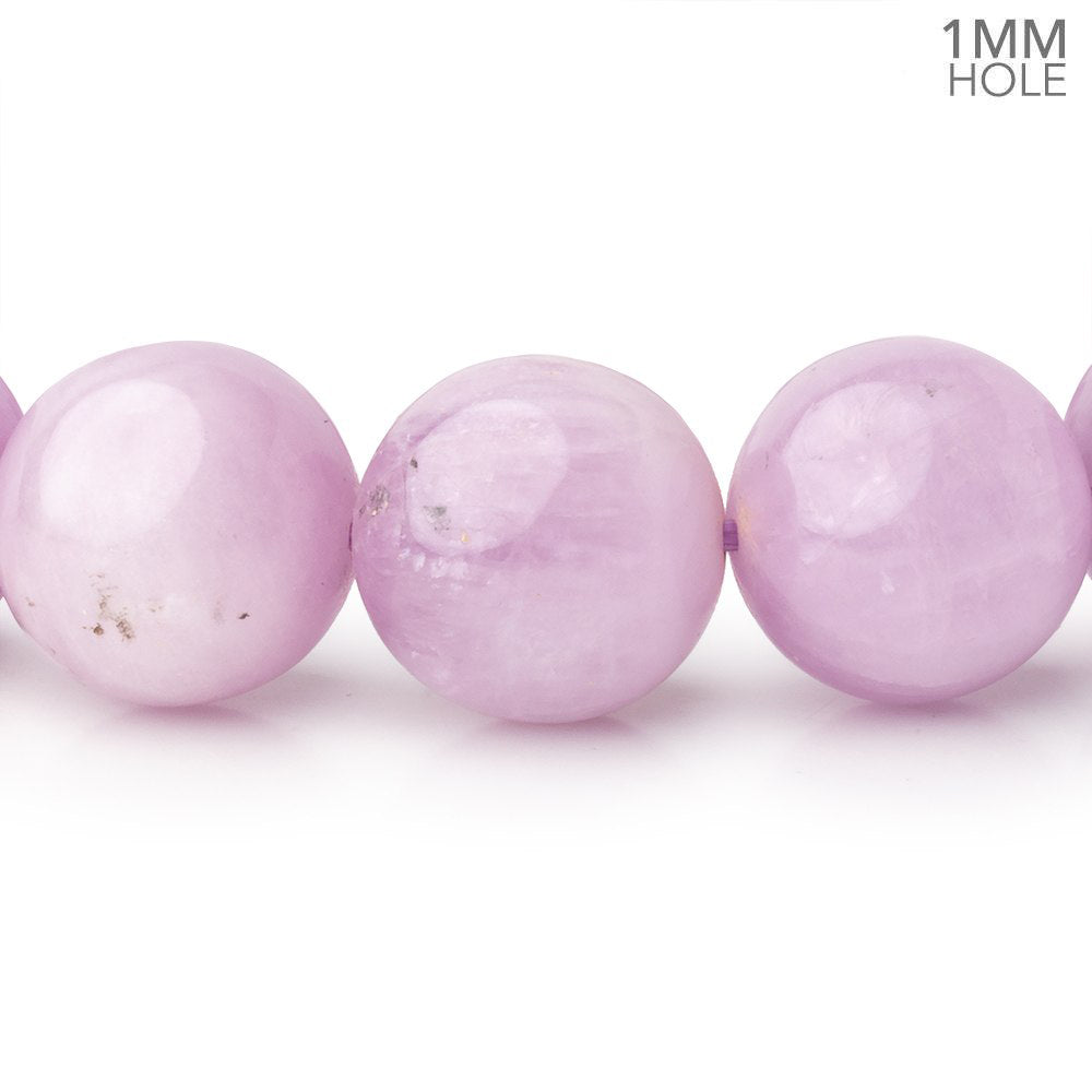 13mm Kunzite Plain Round 8 inch 16 Beads 1mm hole AA - BeadsofCambay.com