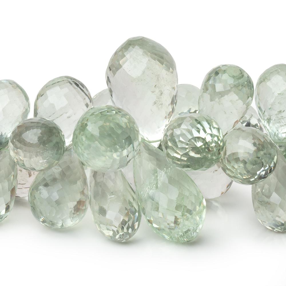 12x7-21x13mm Prasiolite Faceted Tear Drop 8 inch 74 Beads AAA - BeadsofCambay.com