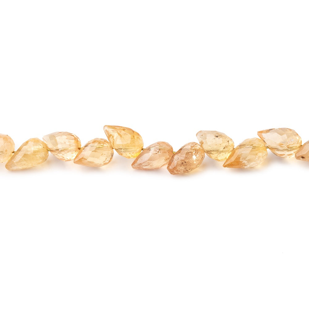 6-7mm Imperial Topaz Shoulder Drill Faceted Tear Drop 4 inch 21 Beads AA - BeadsofCambay.com