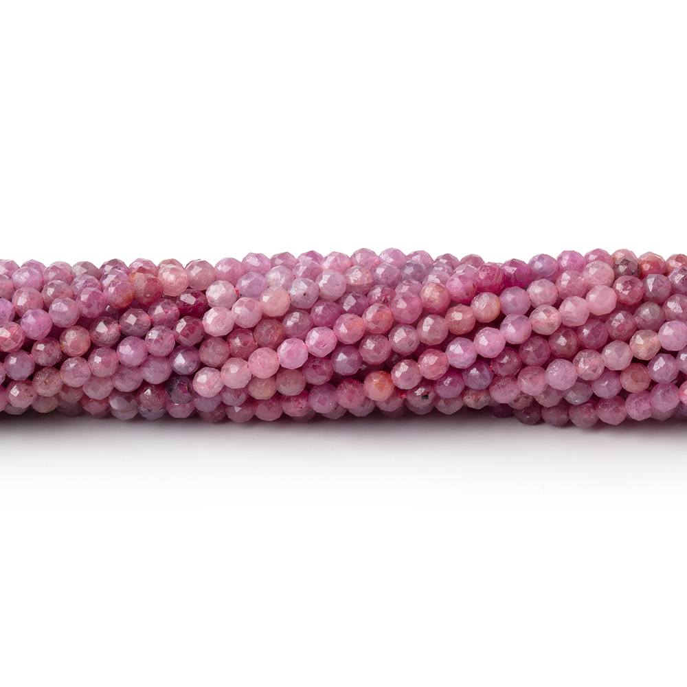 2.6mm Shaded Ruby Micro Faceted Round 12.5 inch 120 Beads - BeadsofCambay.com