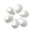 12x8mm Brushed Puffy Pear Bead Set of 6 - BeadsofCambay.com