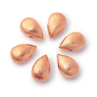 12x8mm Brushed Puffy Pear Bead Set of 6 - BeadsofCambay.com