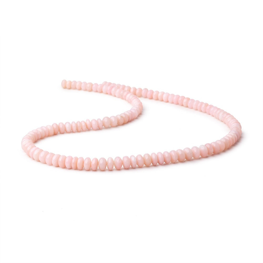 5-7mm Pink Peruvian Opal Plain Rondelle Beads 18 inch 115 pieces AA - BeadsofCambay.com