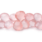 8-14mm Rose Quartz Faceted Heart Beads 7.5 inch 38 pieces - BeadsofCambay.com