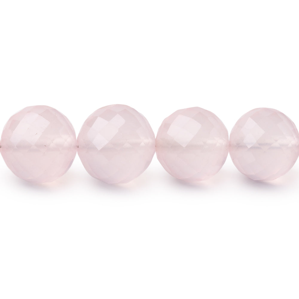 7-12mm Rose Quartz Faceted Round Beads 16 inch 46 pieces AAA - BeadsofCambay.com