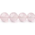 7-12mm Rose Quartz Faceted Round Beads 16 inch 46 pieces AAA - BeadsofCambay.com