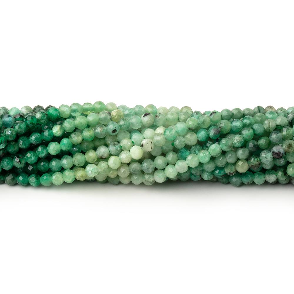 3mm Shaded Emerald Micro Faceted Round Beads 15.5 inch 140 pieces - BeadsofCambay.com