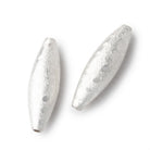 34x9mm Brushed Patterned Marquise Set of 2 Beads - BeadsofCambay.com
