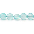 9.5mm Seafoam Blue Chalcedony Faceted Coin Beads 8 inch 22 pieces - BeadsofCambay.com