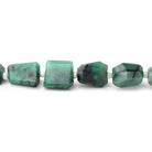 9x7-10x8mm Brazilian Emerald Faceted Nugget 15 inch 30 Beads - BeadsofCambay.com
