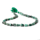 9x7-10x8mm Brazilian Emerald Faceted Nugget 15 inch 30 Beads - BeadsofCambay.com