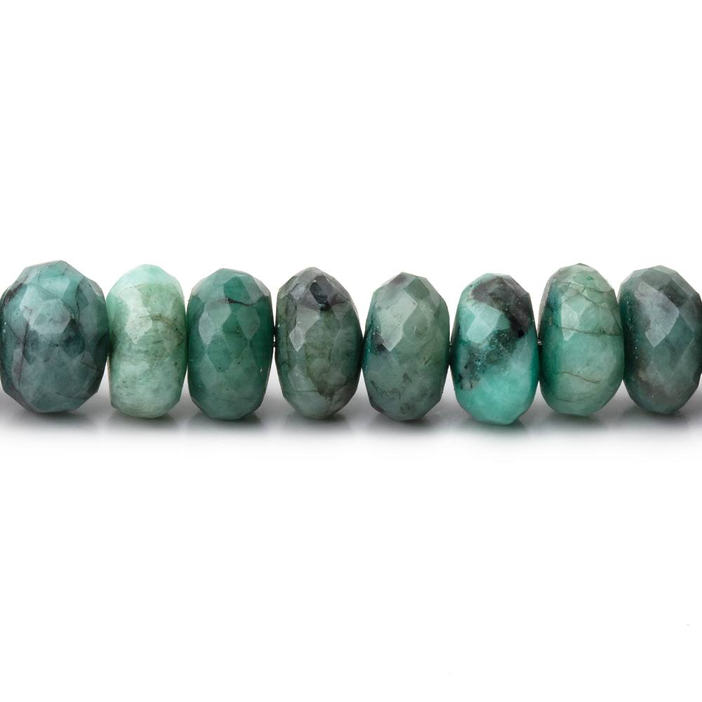7.5-8mm Brazilian Emerald Faceted Rondelle 16 inch 85 Beads - BeadsofCambay.com