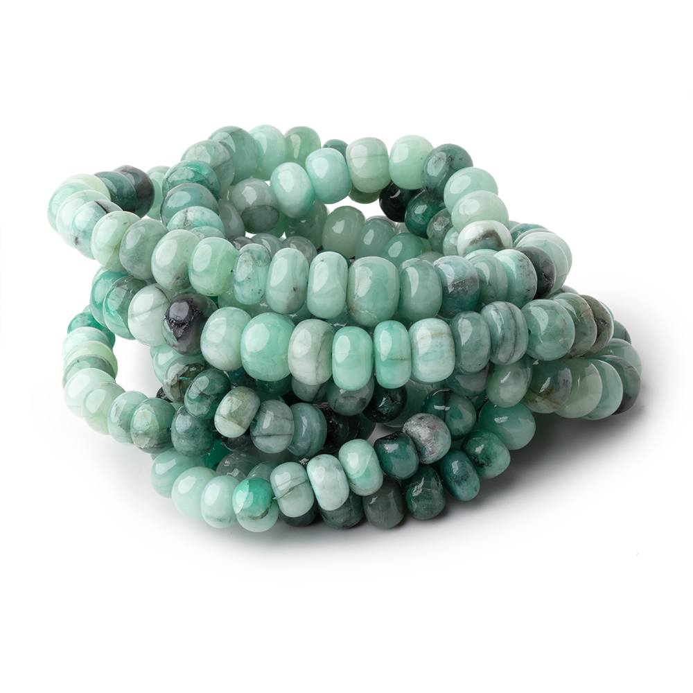 5.5-9mm Brazilian Emerald Plain Rondelle Beads 16 inch 80 pieces - BeadsofCambay.com