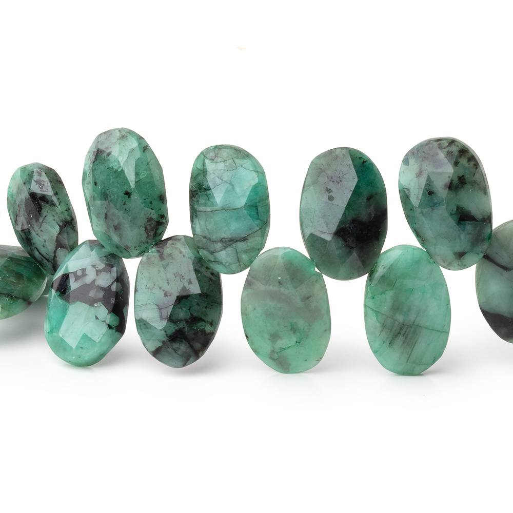 13x8-14x9mm Brazilian Emerald Top Drill Faceted Oval 8 inch 34 Beads - BeadsofCambay.com