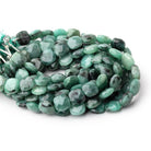 9.5-10mm Brazilian Emerald Faceted Pillow 8 inch 20 Beads - BeadsofCambay.com