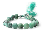 9.5-10mm Brazilian Emerald Faceted Pillow 8 inch 20 Beads - BeadsofCambay.com
