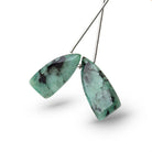 20-24mm Emerald Fancy Shape Briolette Set of 2 Focals - BeadsofCambay.com