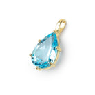 16.5x11mm Sky Blue Topaz Faceted Pear Set in a Vermeil Pendant AAA - BeadsofCambay.com