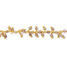 2mm Cape Amethyst Micro Faceted Rounds on Gold Plated Dangling Chain- BeadsofCambay.com