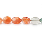 8x7-11x8mm Multi Color Madagascar Sunstone Plain Oval 18 inch 43 Beads - BeadsofCambay.com