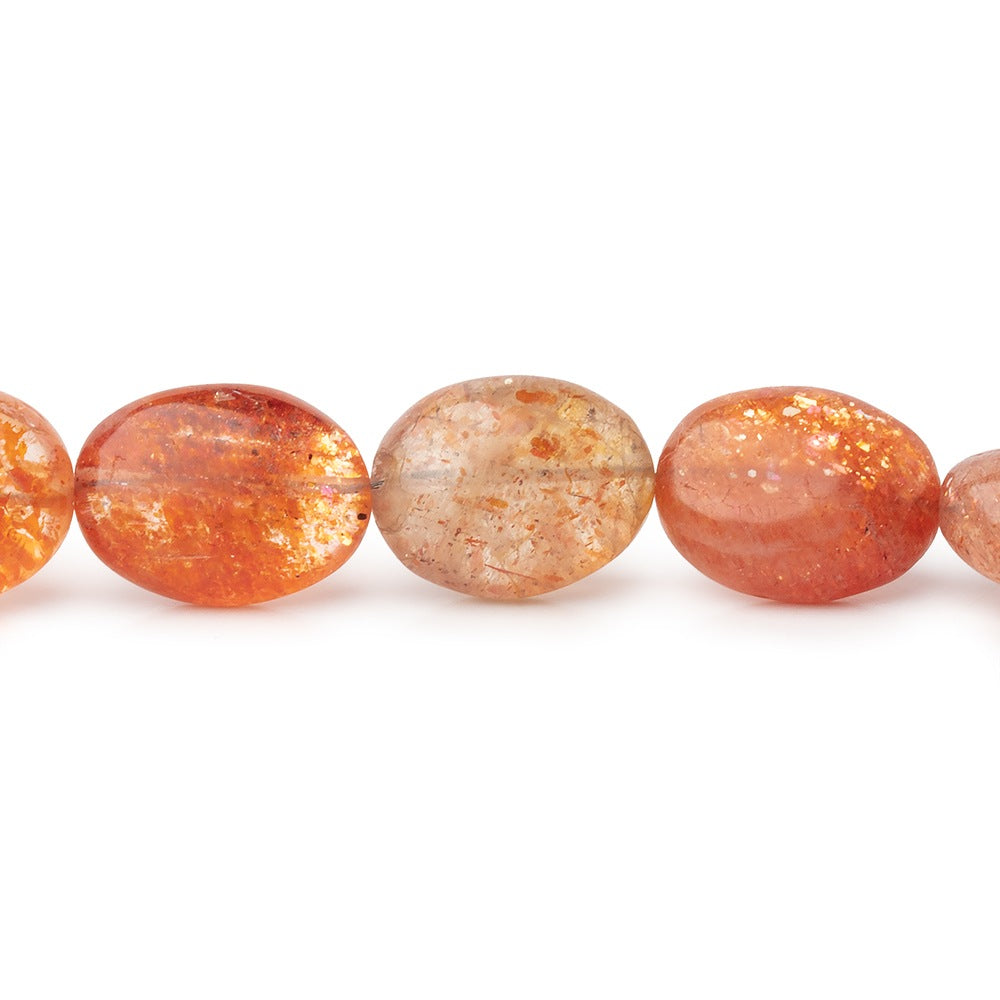 8x7-12x9mm Madagascar Sunstone Plain Oval 19 inch 43 Beads AA - BeadsofCambay.com