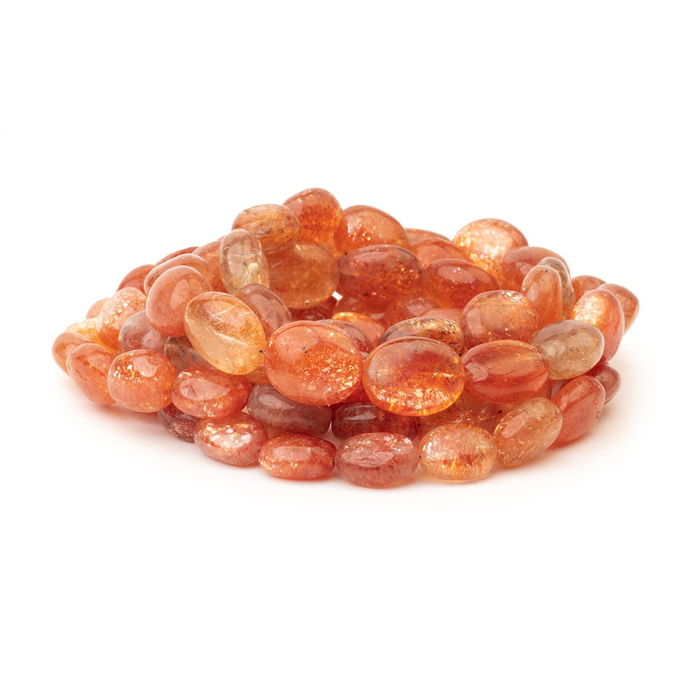 8x7-12x9mm Madagascar Sunstone Plain Oval 19 inch 43 Beads AA - BeadsofCambay.com