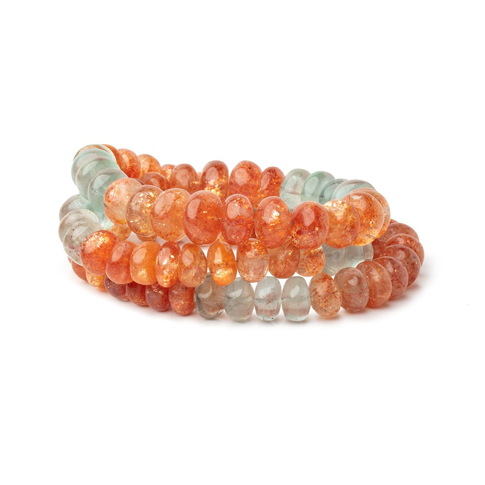 8-10mm Multi Color Madagascar Sunstone Plain Rondelle 18 inch 87 Beads AA - BeadsofCambay.com