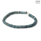 5.5-7mm Indigo Kyanite 2mm Large Hole Faceted Rondelle 8 inch 65 Beads - BeadsofCambay.com