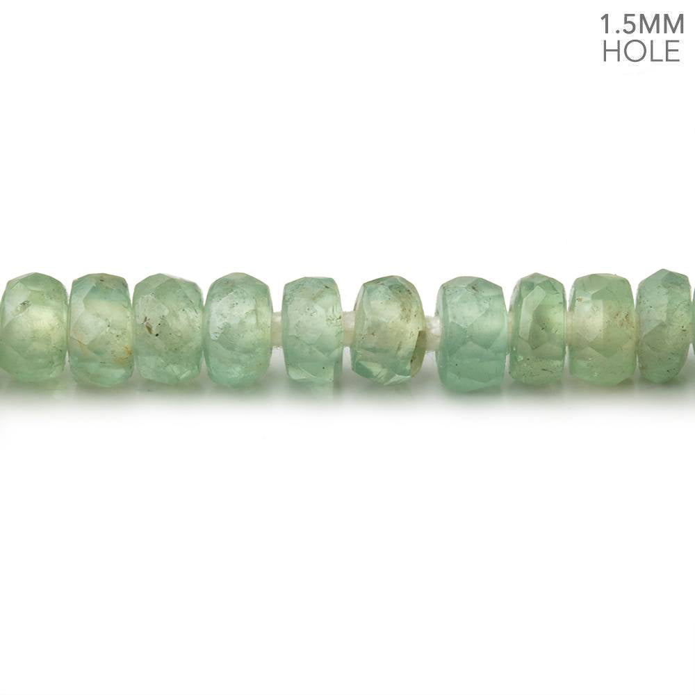4.5-5mm Green Kyanite 1.5mm Large Hole Faceted Rondelle 8 inch 68 Beads - BeadsofCambay.com
