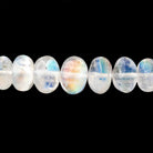 7-10mm Red Fire Rainbow Moonstone Plain Rondelle 18 inch 85 Beads AA - BeadsofCambay.com