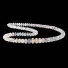 7-10mm Red Fire Rainbow Moonstone Plain Rondelle 18 inch 85 Beads AA - BeadsofCambay.com