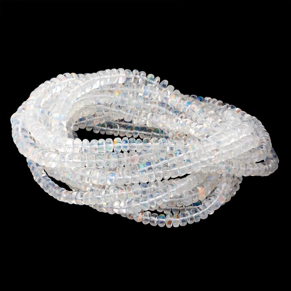 4-6mm Red Fire Rainbow Moonstone Plain Rondelle 16 inch 152 Beads AAA - BeadsofCambay.com