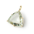 20mm Prasiolite Faceted Trillion Set in a Vermeil Pendant AAA - BeadsofCambay.com