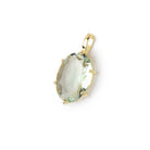 14-16mm Prasiolite Faceted Oval Set in a Vermeil Pendant AAA - BeadsofCambay.com