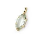 18-19mm Prasiolite Faceted Marquise Set in a Vermeil Pendant AAA - BeadsofCambay.com