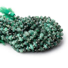 6.5-7mm Brazilian Emerald Side Drill Faceted Nugget 7.5 inch 35 Beads - BeadsofCambay.com