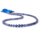 4.5-9mm Tanzanite Faceted Round Beads 18 inch 72 pieces AA - BeadsofCambay.com