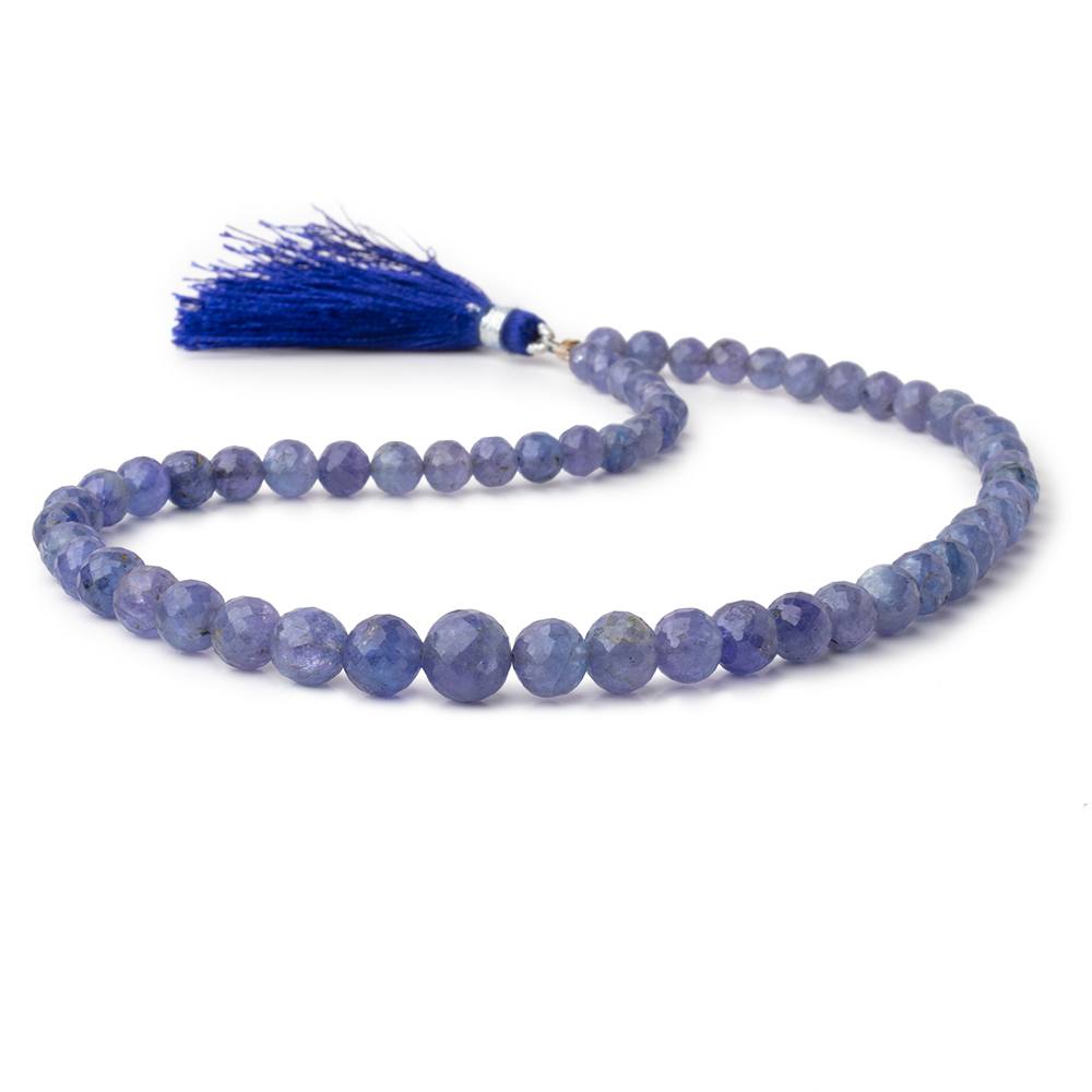 5-9mm Tanzanite Faceted Round Beads 14 inch 58 pieces AA - BeadsofCambay.com