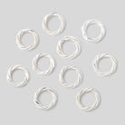10mm Silver Plated Mobius Twisted Jump Ring Set of 10 - BeadsofCambay.com