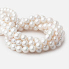 9-11mm Off White Near Round Freshwater Pearls 15.75 inch 39 Beads - BeadsofCambay.com