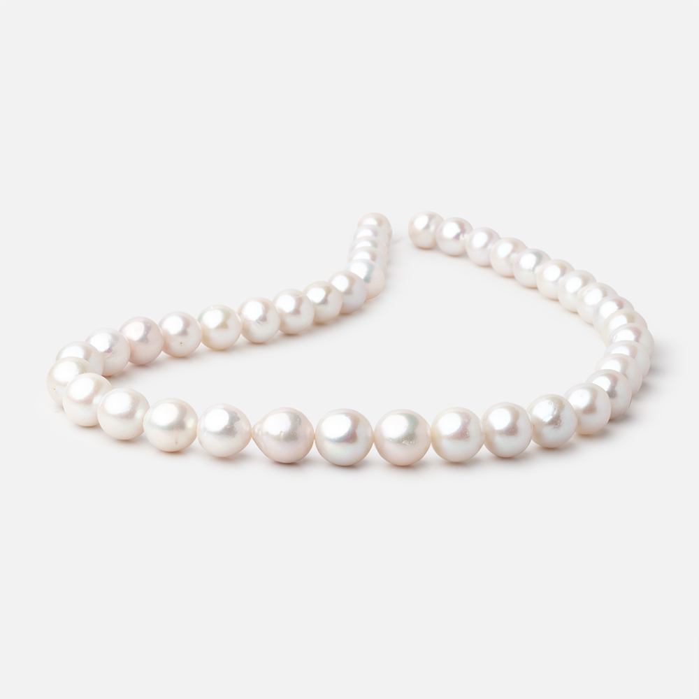 9-11mm Off White Near Round Freshwater Pearls 15.75 inch 39 Beads - BeadsofCambay.com