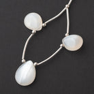 13-18mm White Moonstone Plain Pear Focal Set of 3 Beads - BeadsofCambay.com
