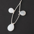 9-12mm White Moonstone Plain Pear Focal Set of 3 Beads - BeadsofCambay.com