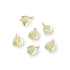 6.5-7mm Vermeil Wire Wrapped Lemon Quartz Faceted Trillion 1 Pendant - BeadsofCambay.com