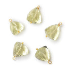 9-10mm Vermeil Wire Wrapped Lemon Quartz Faceted Trillion 1 Pendant - BeadsofCambay.com