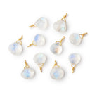 7-8mm Vermeil Wire Wrapped Rainbow Moonstone Faceted Heart 1 Pendant - BeadsofCambay.com