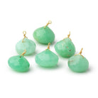 11-12mm Vermeil Wire Wrapped Chrysoprase Candy Kiss 1 Pendant - BeadsofCambay.com